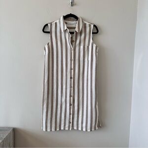 La Class Couture-100% Cotton Stripe Mini Dress With Pockets (Size:Small)